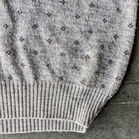 Vintage Jersild Neenah Wisconsin Beige Patterned Knit Sweater Vest large - Picture 4 of 6